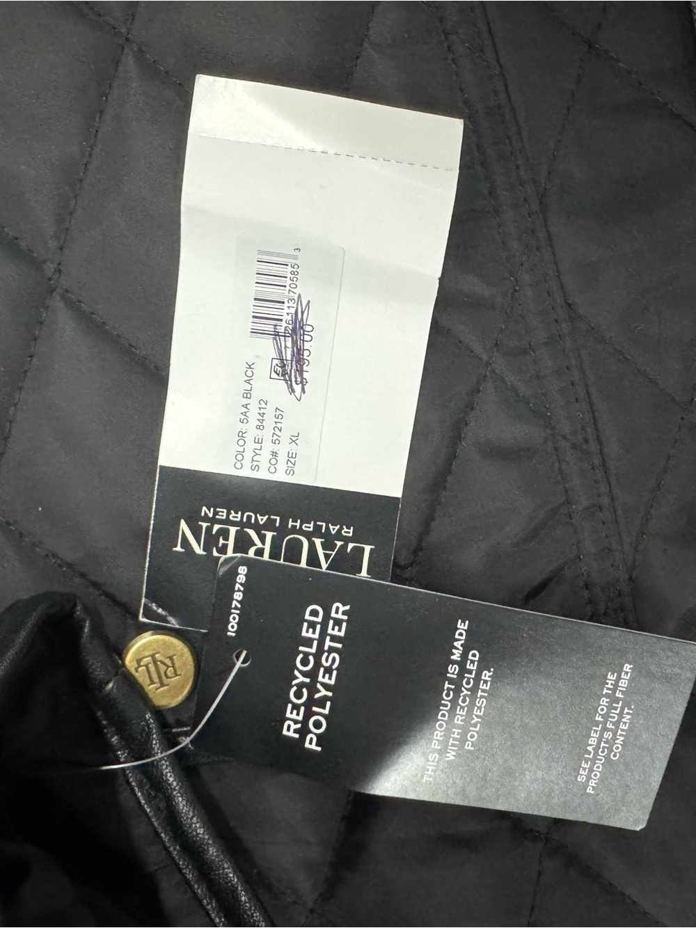 Lauren Ralph Lauren XL quilted new with tags full zip - Picture 3 of 9